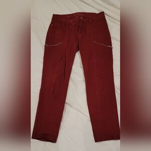 White House Black Market Women’s Red The Skimmer Skinny Ankle Pants - 10
